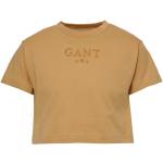 Dievčenské Detské tričká Gant hnedej farby z bavlny do 8 rokov s okrúhlym výstrihom 