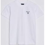 Chlapčenské Detské tričká Gant Shield bielej farby z bavlny do 8 rokov s okrúhlym výstrihom 