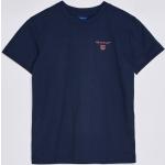 Chlapčenské Detské tričká Gant Shield modrej farby z bavlny do 10 rokov s okrúhlym výstrihom 