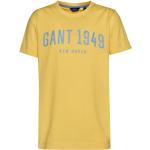 Chlapčenské Detské tričká Gant BIO žltej farby z bavlny do 8 rokov s okrúhlym výstrihom udržateľná móda 