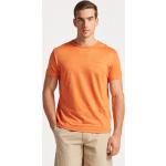 Pánske Tričká s krátkym rukávom Gant oranžovej farby v ležérnom štýle z tričkoviny s okrúhlym výstrihom 