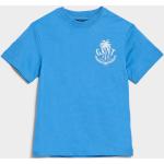 Chlapčenské Detské tričká Gant BIO modrej farby s tropickým vzorom z bavlny do 6 rokov s okrúhlym výstrihom udržateľná móda 