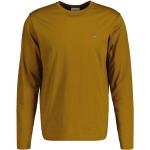 Pánske Tričká s dlhým rukávom Gant Shield hnedej farby z tričkoviny s okrúhlym výstrihom s dlhými rukávmi 
