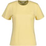 Dámske Tričká s krátkym rukávom Gant Shield žltej farby z bavlny vo veľkosti XS s okrúhlym výstrihom 