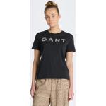 Dámske Tričká s krátkym rukávom Gant BIO čiernej farby z bavlny vo veľkosti XXS s okrúhlym výstrihom s krátkymi rukávmi udržateľná móda 