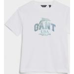 Chlapčenské Detské tričká Gant BIO bielej farby z bavlny do 6 rokov s okrúhlym výstrihom udržateľná móda 