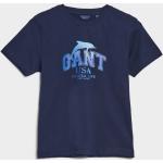 Chlapčenské Detské tričká Gant BIO modrej farby z bavlny do 24 mesiacov s okrúhlym výstrihom udržateľná móda 