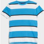 Chlapčenské Detské tričká Gant modrej farby s pruhovaným vzorom z bavlny do 8 rokov s okrúhlym výstrihom 