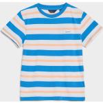 Chlapčenské Detské tričká Gant BIO modrej farby s pruhovaným vzorom z bavlny do 6 rokov s okrúhlym výstrihom udržateľná móda 