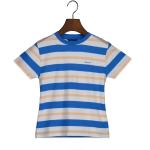 Chlapčenské Detské tričká Gant BIO modrej farby s pruhovaným vzorom z bavlny do 24 mesiacov s okrúhlym výstrihom udržateľná móda 