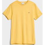 Pánske Tričká s krátkym rukávom Gant Shield žltej farby z tričkoviny s okrúhlym výstrihom s krátkymi rukávmi 