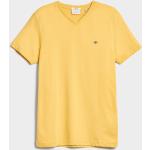 Pánske Tričká s krátkym rukávom Gant Shield žltej farby z tričkoviny s krátkymi rukávmi 