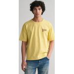 Pánske Tričká s krátkym rukávom Gant žltej farby z tričkoviny vo veľkosti XS s okrúhlym výstrihom s krátkymi rukávmi 