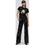 Dámske Designer Tričká s krátkym rukávom Karl Lagerfeld BIO čiernej farby monochromatický štýl Bouclé vo veľkosti XS udržateľná móda 