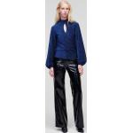 Dámske Designer Tričká s dlhým rukávom Karl Lagerfeld modrej farby v elegantnom štýle s vyšívaným vzorom s dlhými rukávmi 