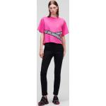 Dámske Designer Tričká s krátkym rukávom Karl Lagerfeld BIO ružovej farby v športovom štýle udržateľná móda 