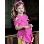 Dievčenské Detské tričká ružovej farby z bavlny do 13/14 rokov s volánmi 