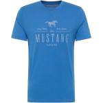 Pánske Tričká s krátkym rukávom Mustang Mustang modrej farby z bavlny s okrúhlym výstrihom 
