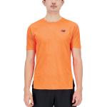 Pánske Tričká s krátkym rukávom New Balance Q Speed oranžovej farby z brokátu v zľave 