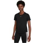 Dámske Bežecké tričká Nike Dri-Fit čiernej farby z polyesteru vo veľkosti XS 