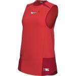 Pánske Topy bez rukávov Nike Dri-Fit červenej farby bez rukávov v zľave 