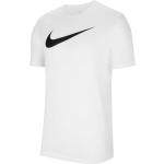 Detské tričká s krátkym rukávom Nike Dri-Fit bielej farby z bavlny 