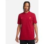 Pánske Tričká s krátkym rukávom Nike červenej farby z bavlny na gombíky s motívom FC Liverpool 