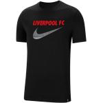 Pánske Tričká s krátkym rukávom Nike Swoosh čiernej farby z polyesteru s okrúhlym výstrihom s motívom FC Liverpool 