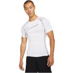 Pánske Termo tričká Nike Pro bielej farby z polyesteru 