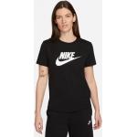 Dámske Tričká s krátkym rukávom Nike Essentials čiernej farby v športovom štýle vo veľkosti XS s okrúhlym výstrihom 