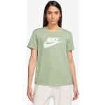 Dámske Tričká s krátkym rukávom Nike Essentials zelenej farby v športovom štýle z bavlny s okrúhlym výstrihom s krátkymi rukávmi 