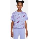 Dievčenské Detské tričká Nike Sportswear fialovej farby v športovom štýle zo syntetiky s okrúhlym výstrihom 