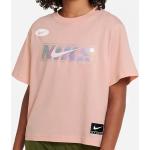 Dievčenské Detské tričká Nike Sportswear ružovej farby v športovom štýle z bavlny s glitrami 