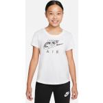 Dievčenské Detské tričká Nike Sportswear bielej farby v športovom štýle z bavlny s okrúhlym výstrihom 