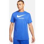 Pánske Tričká s krátkym rukávom Nike Swoosh modrej farby zo syntetiky s okrúhlym výstrihom 