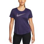 Pánske Bežecké tričká Nike Swoosh fialovej farby vo veľkosti XS 