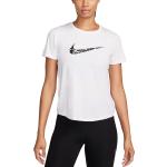 Pánske Bežecké tričká Nike Swoosh bielej farby vo veľkosti XS 