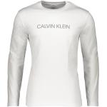 Designer Detské tričká s dlhým rukávom Calvin Klein bielej farby s dlhými rukávmi v zľave 