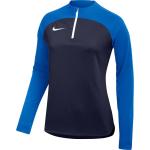 Dámske Tričká s dlhým rukávom Nike Academy modrej farby s dlhými rukávmi v zľave 