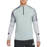 Pánske Tričká s dlhým rukávom Nike Dri-Fit sivej farby s dlhými rukávmi 