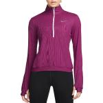 Pánske Tričká s dlhým rukávom Nike Dri-Fit fialovej farby s dlhými rukávmi v zľave 