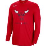 Pánske Tričká s dlhým rukávom Nike Dri-Fit červenej farby s dlhými rukávmi s motívom Chicago Bulls s motívom: Chicago v zľave 