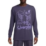 Tričká s dlhým rukávom Nike fialovej farby s dlhými rukávmi s motívom FC Liverpool v zľave 
