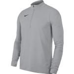 Pánske Tričká s dlhým rukávom Nike sivej farby s dlhými rukávmi na zips v zľave 