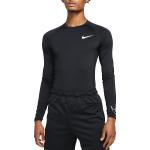 Pánske Tričká s dlhým rukávom Nike Pro čiernej farby s dlhými rukávmi v zľave 
