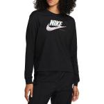 Dámske Tričká s dlhým rukávom Nike Sportswear čiernej farby v športovom štýle vo veľkosti XS s dlhými rukávmi v zľave 