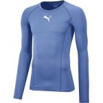 Pánske Termo tričká Puma Liga modrej farby vo veľkosti XXL s dlhými rukávmi v zľave 