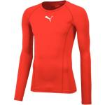 Pánske Termo tričká Puma Liga červenej farby s dlhými rukávmi v zľave 