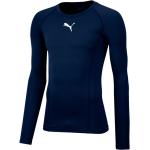 Pánske Termo tričká Puma Liga modrej farby s dlhými rukávmi v zľave 