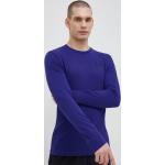 Pánske Tričká s dlhým rukávom Under Armour fialovej farby z bavlny s dlhými rukávmi 